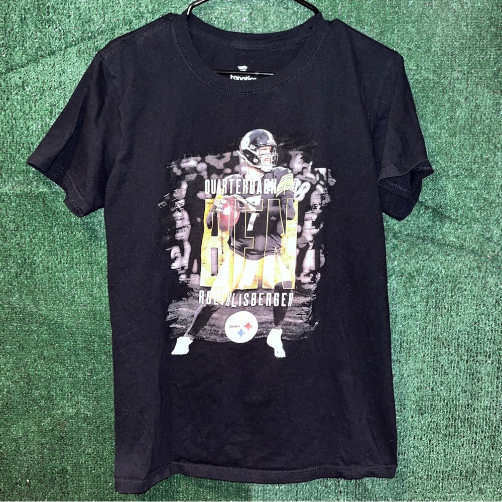 Pittsburgh Steelers Black Ben Roethlisberger Shirt M Fanatics tag